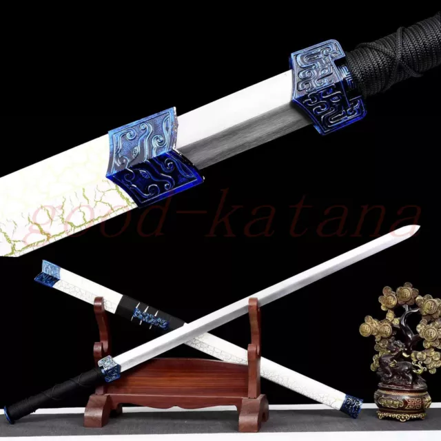 107cm Chinese Sword "Han Jian" 1095 High Carbon Steel Blade Alloy Fitting Swords