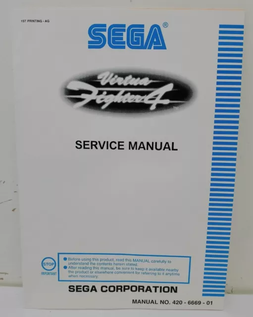 Sega Naomi VIRTUA FIGHTER 4 original SERVICE MANUAL No: 420-6669-01