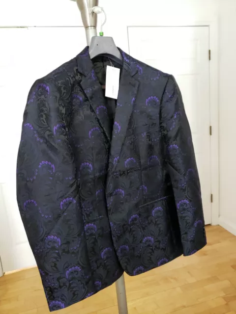 COOFANDY Mens Floral Tuxedo Jacket Paisley Suit Blazer SzL. See Description. New 3
