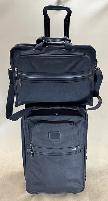 Preowned TUMI Carry On Set 20” Upright Suitcase & 17” Laptop Briefcase 26111D4