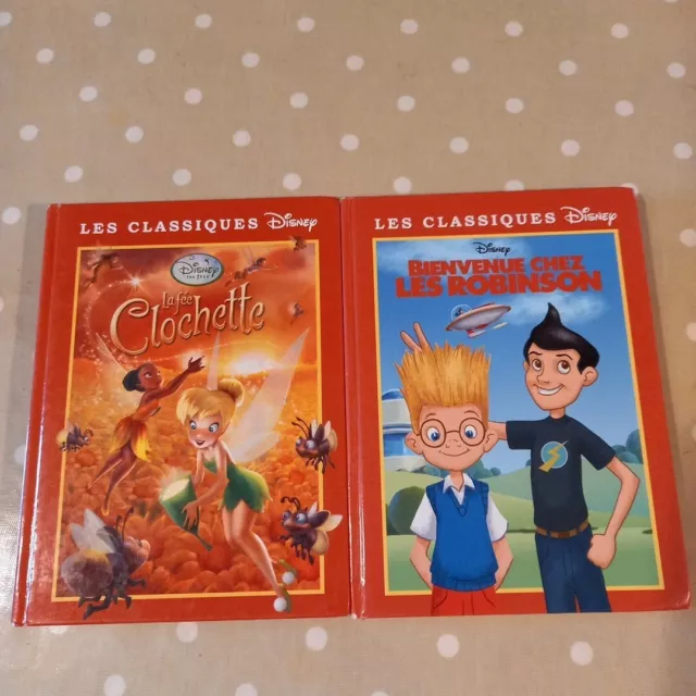 Lot de 2 livres Disney Pour Enfant Grand Classiques Clochette Et Les Robinson