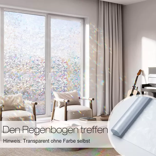 Fensterfolie Blickdicht Selbsthaftende Statische Sichtschutzfolie Fenster Bunt