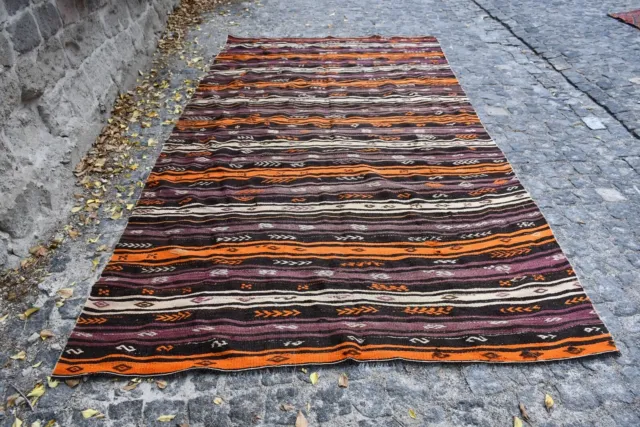 6x11,3 ft großer Teppich, Wollteppiche, Kelim, marokkanischer Teppich,...