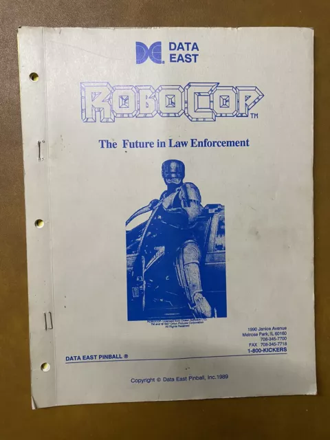 DATA EAST PINBALL ROBOCOP MANUAL with schematics 1989 (BOOK765)