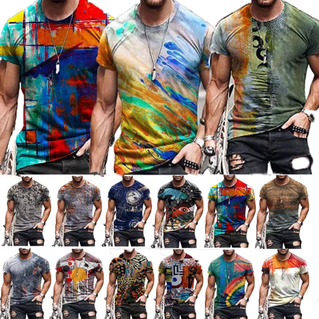 Divertente T-Shirt Con Stampa 3D Per Uomo Moda Casual Manica Corta ☆ ✿