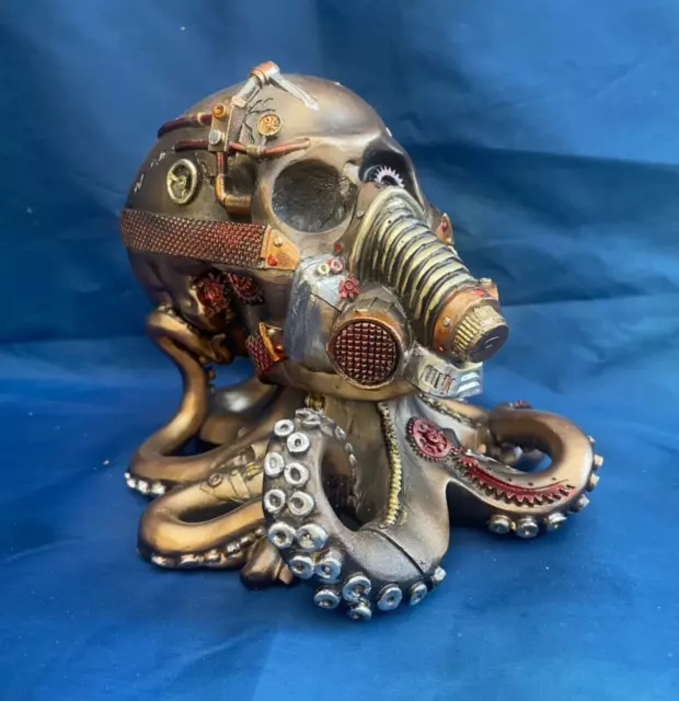 Steampunk Octo Respiration Octopus Skull Ornament Nemesis Now New Boxed