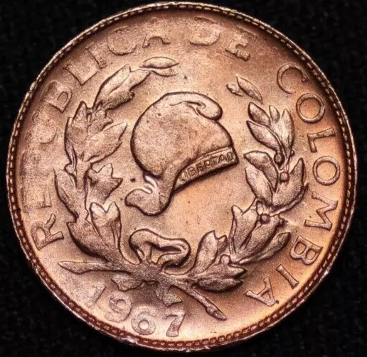 Colombia ~ 1967 ~ Centavo ~ Quality World Coin ☘️ V-#462 ☘️