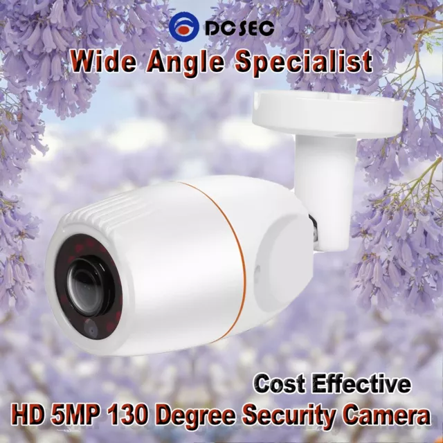 HD 5MP 130 Degree Wide Angle Security Camera Bullet Outdoor  2.1mm Lens IR CCTV