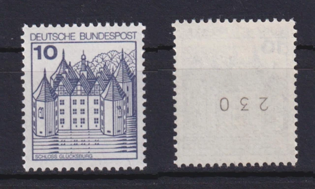 Bund 913 A I RM gerade Nr. Burgen+Schlösser 10 Pf postfrisch neue Fluoreszenz
