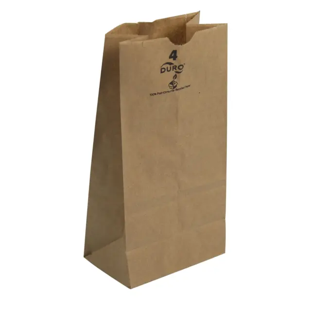 DURO Kraft Paper Bags | Standard Grocery Bag | 30# 100% Recycled Natural Kraft,