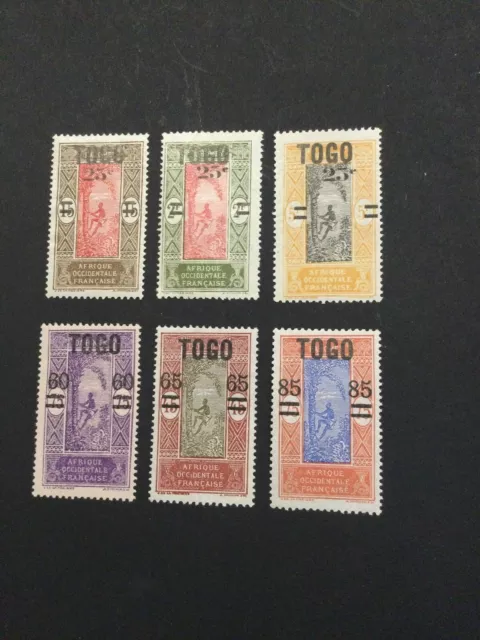 French Togoland (Togo) 1922 Dahomey stamps overprinted & surcharged set of 6 MH