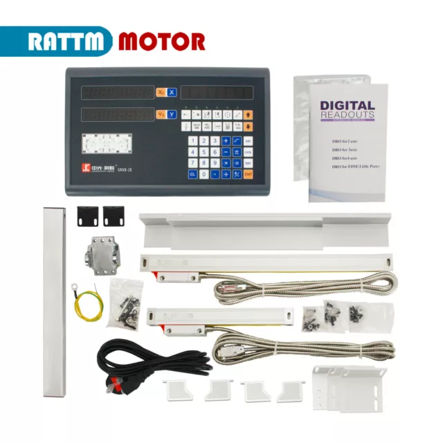 2 Axis Digital Readout DRO 150mm-1000mm Scale Linear Scale Rule f/ Milling Lathe 2