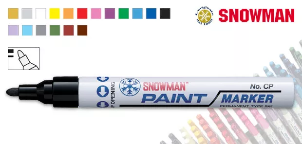 12 x Pennarello marcatore indelebile SNOWMAN paint marker smalto punta tonda