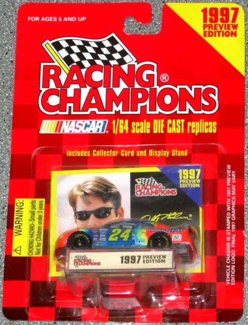 Jeff Gordon #24~1997 Racing Champions Preview Nascar 1/64 Diecast&Collector Card