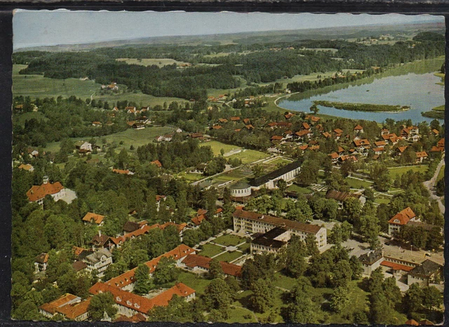 K888# alte AK Ansichtskarte Badeteil mit Stausee in 817 BAD TÖLZ vom 08.05.1966