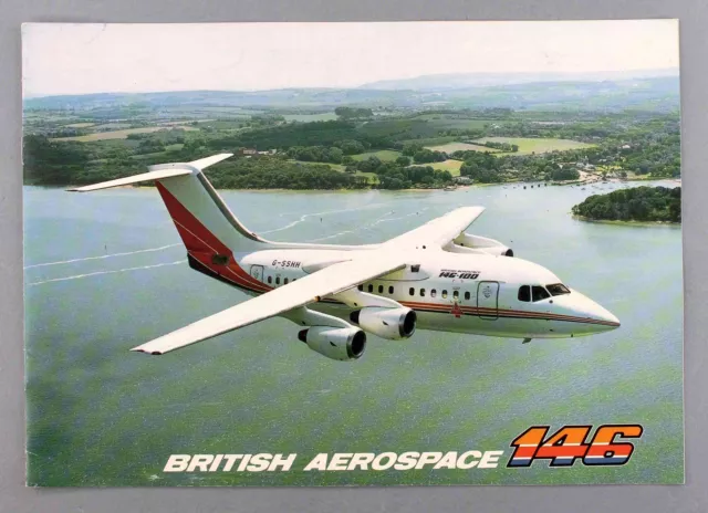 Britische Aerospace Bae 146 Hersteller Verkaufsbroschüre 1986 Sitzkarte