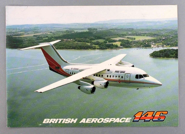 Britische Aerospace Bae 146 Hersteller Verkaufsbroschüre 1986 Sitzkarte