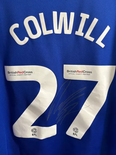 mens football shirt original genuine Signed Rubin Colwill Cardiff City Wales