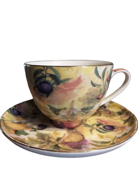 Royal Danube Cup and Saucer Set Fruit Pattern