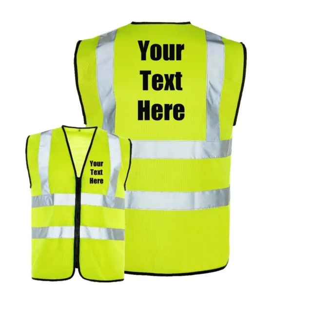 PERSONALISED PRINTED  Hi-Vis High-Viz Visibility Safety Vest/Waistcoat