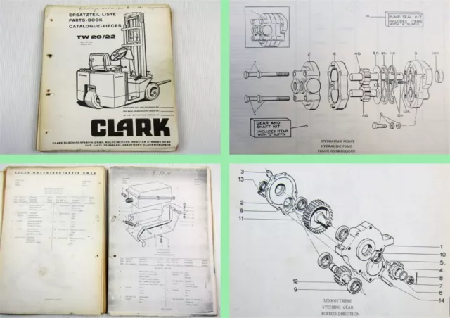 Clark TW20 TW22 elenco ricambi catalogo pezzi 10/1967
