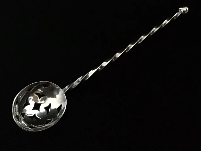 CUILLÈRE À SERVIR LES GLAÇONS VINTAGE EN MÉTAL ARGENTÉ POUR SEAU À GLACE en TBE