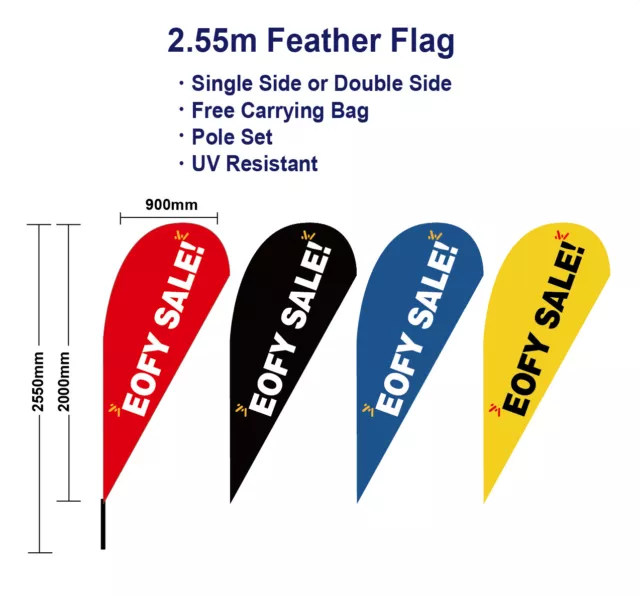 Outdoor 2.5M 3.7M End of financial year sale Flag EOFY Teardrop Flags Spike Sign