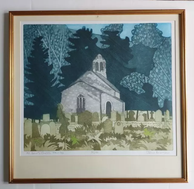 JOHN BRUNSDON ''All saintsChurch Hawnby " Signed Framed Limited Edition Etching