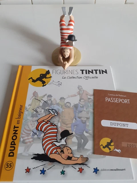 FIGURINE TINTIN LA Collection Officielle N°55 Dupont En Baigneur Sans