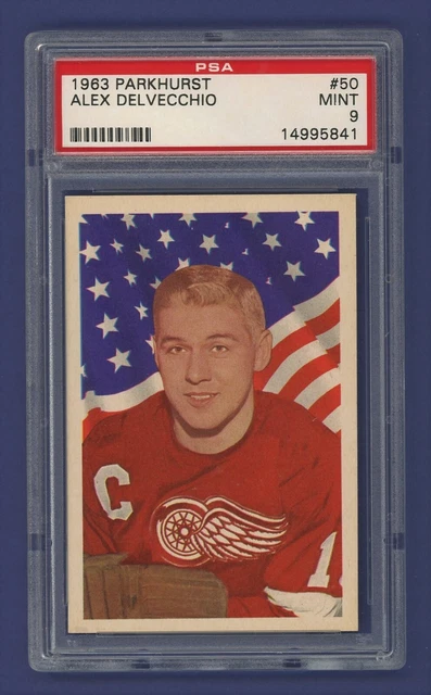 1963-64 Parkhurst Alex Delvecchio #50 PSA 9 MINT Low Pop