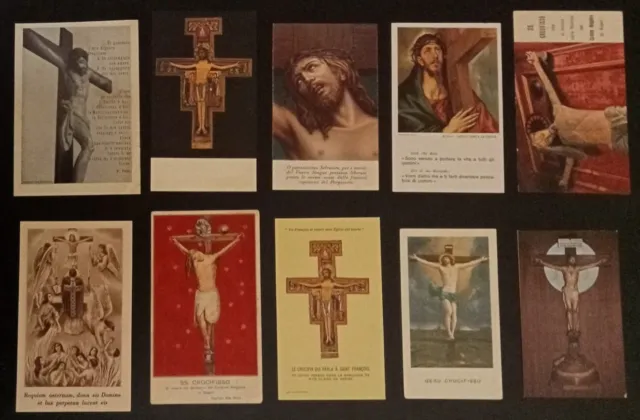 Lotto n. 10 Santini Gesù Crocifisso diversi per tipo, formato, stampa 5388-5397