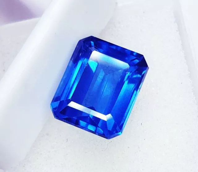 Smeraldo Forma 10.80 CT Naturale Zaffiro Blu 12x10 MM Sfuso Gemma Certificato