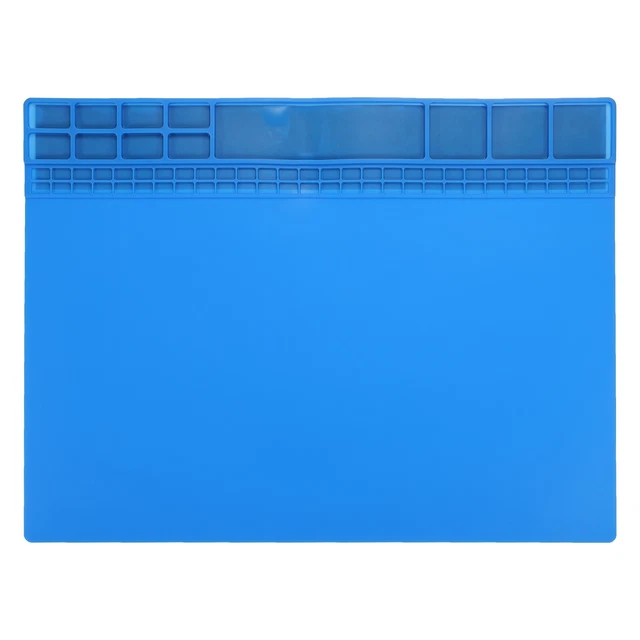 Silicone Soldering Mat Magnetic Heat Insulation 932°F 16" x 12" Work Mat Blue