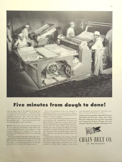Chain Belt Co Milwaukee Rex Chabelco Factory Bakery  Vintage Print Ad 1942