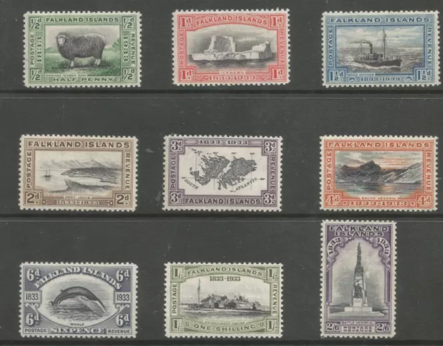 FALKLAND IS SG127-35 the 1933 Centenary set to 2/6d fine & fresh lightly mounted