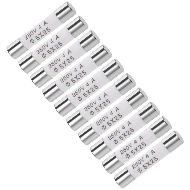 Cartouche fusible 4A Soufflage Amplificateur alarme audio auto Céramique 10Pcs