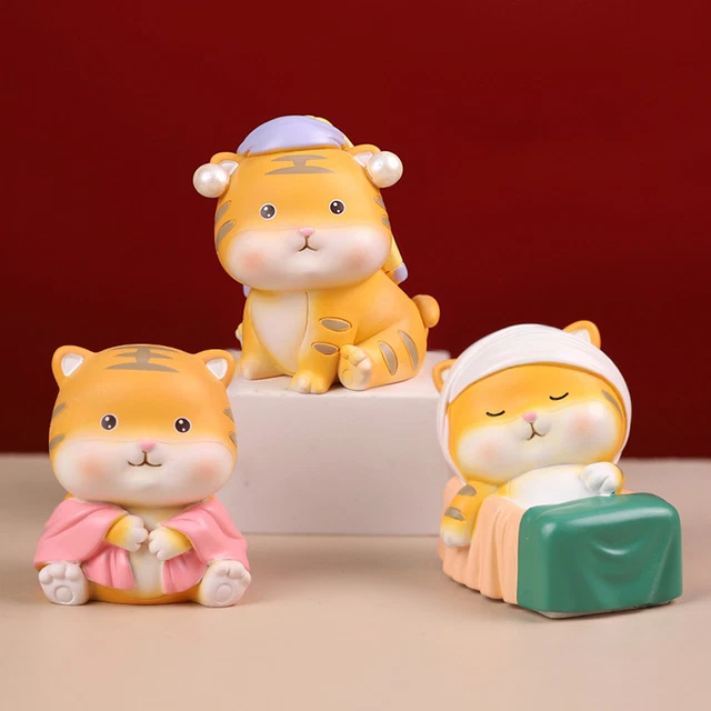 Tiger Figurine Decorative Creative Cute Little Tiger Statue Mini