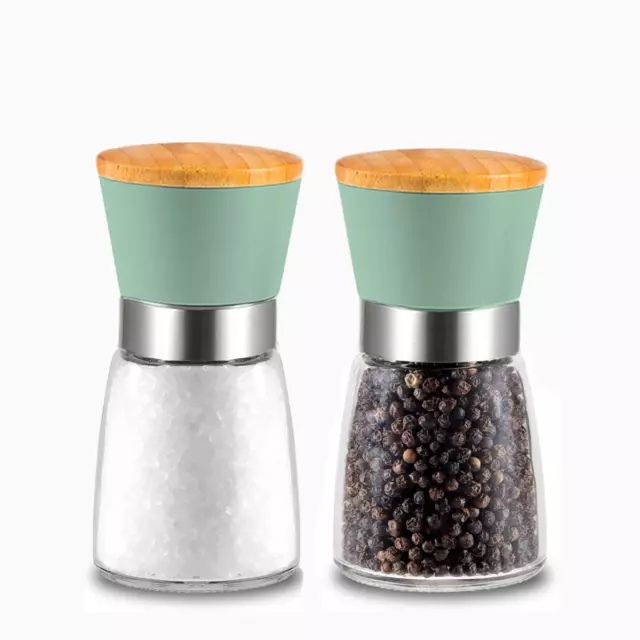 Lovely Salt and Pepper Mills / Grinder Set-   wooden lid Christmas gifts