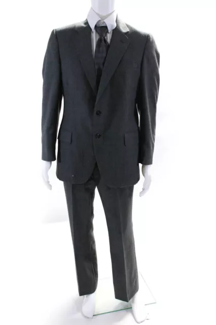 Kuppenheimer Mens Two Button Blazer Pants Suit Gray Size 40