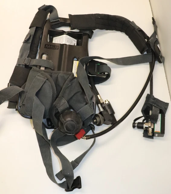 MSA SCBA Blackhawk Frame Harness Nightfighter transmitter *missing battery cover