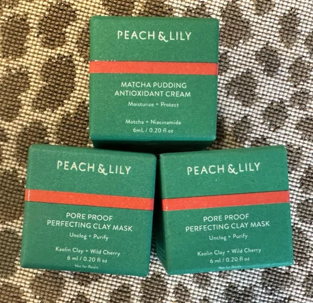Peach & Lily 3 Pc Lot: 2 Pore Proof Perfecting Clay Mask & Matcha Pudding Cream