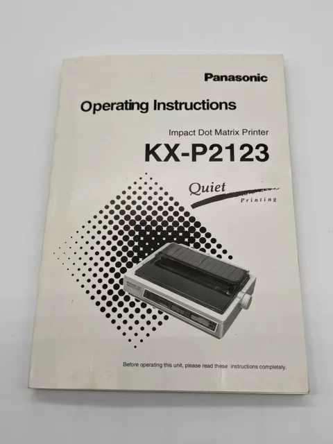 Panasonic KX-P1150 Impact Dot Matrix Printer Operating Instructions Manual B1991