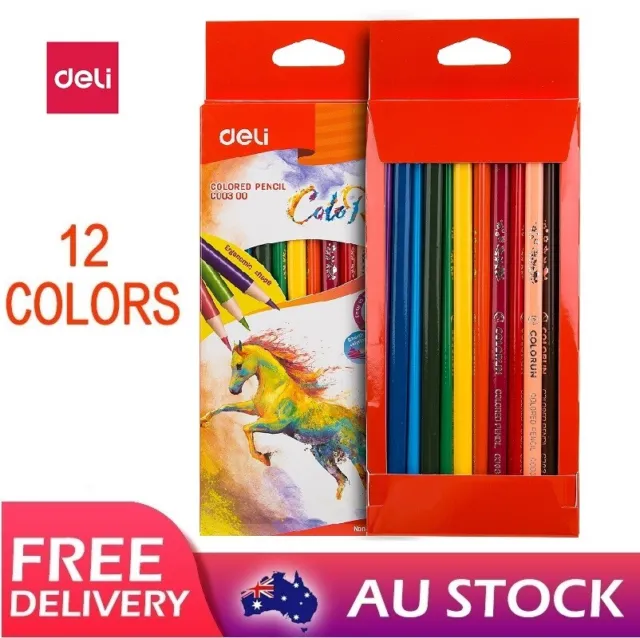 Pre-Sharpened Colored Pencils, 12 Per Box, Non-Toxic