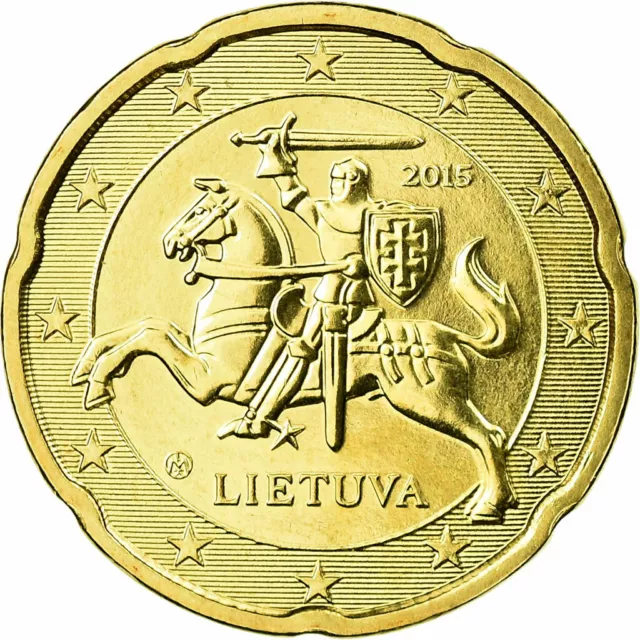 [#731293] Lithuania, 20 Euro Cent, 2015, UNZ, Messing