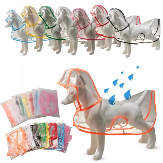 Animale Domestico Cane Impermeabile Cappuccio Tuta Cucciolo Cappotto Moda Abi ^