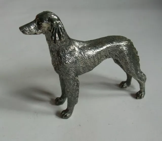 Vtg Pewter Silvertone DOG figurine Irish Setter