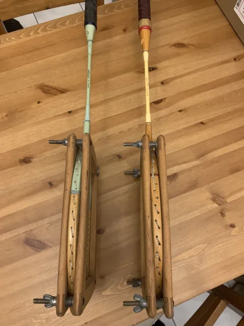 Vintage Wooden Badminton Racquets Slazenger Made In England