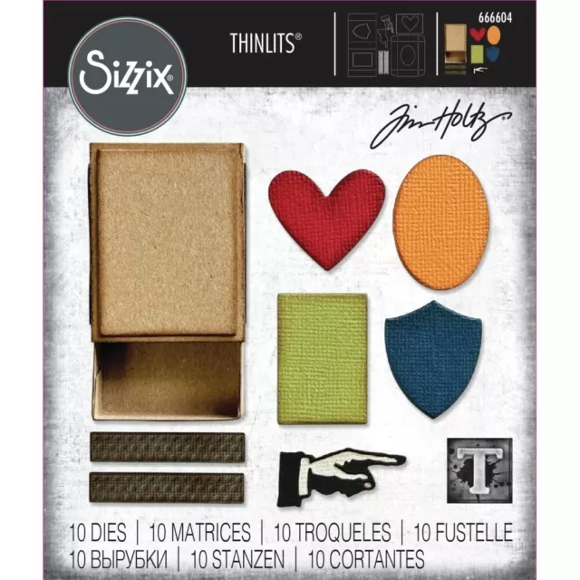 Tim Holtz Sizzix Thinlits Die ~ VAULT MATCHBOX ~ 666604