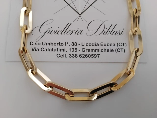 Collier Femme Or Jaune 18 Carats (750) - Chaîne Massive 45 Cm - 15 Grammes - Neuf