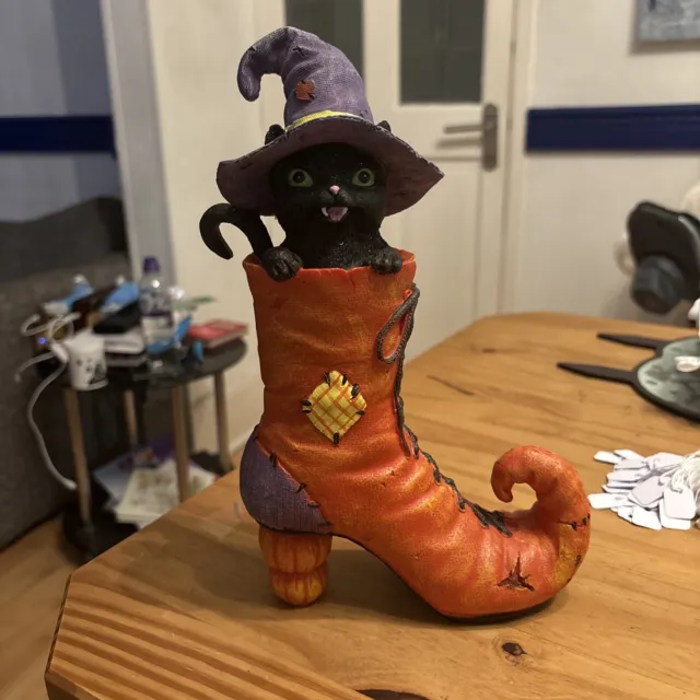 Witch Boot With Cat Tkmaxx Halloween Ornament